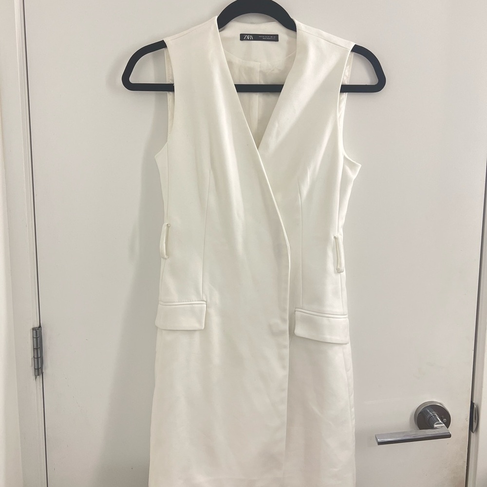 Zara White Sleeveless Dress